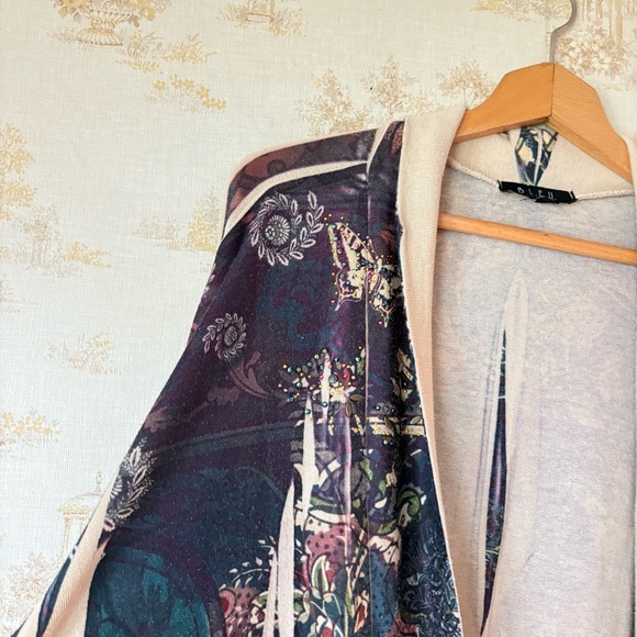 Vintage 90s y2k whimsigoth purple butterfly rhinestone bell sleeve cardigan 2X - Picture 3 of 10